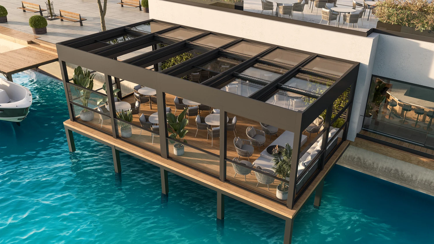 guillotine-glass Βιοκλιματικές Πέργκολες